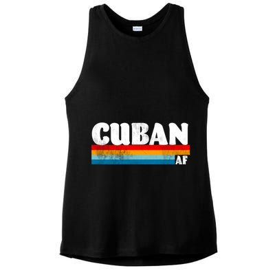 Retro Cuban AF Ladies PosiCharge Tri-Blend Wicking Tank