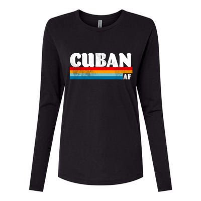 Retro Cuban AF Womens Cotton Relaxed Long Sleeve T-Shirt