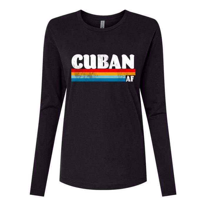 Retro Cuban AF Womens Cotton Relaxed Long Sleeve T-Shirt