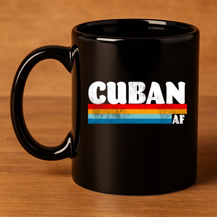 Retro Cuban AF 11oz C Handle Ceramic Mug