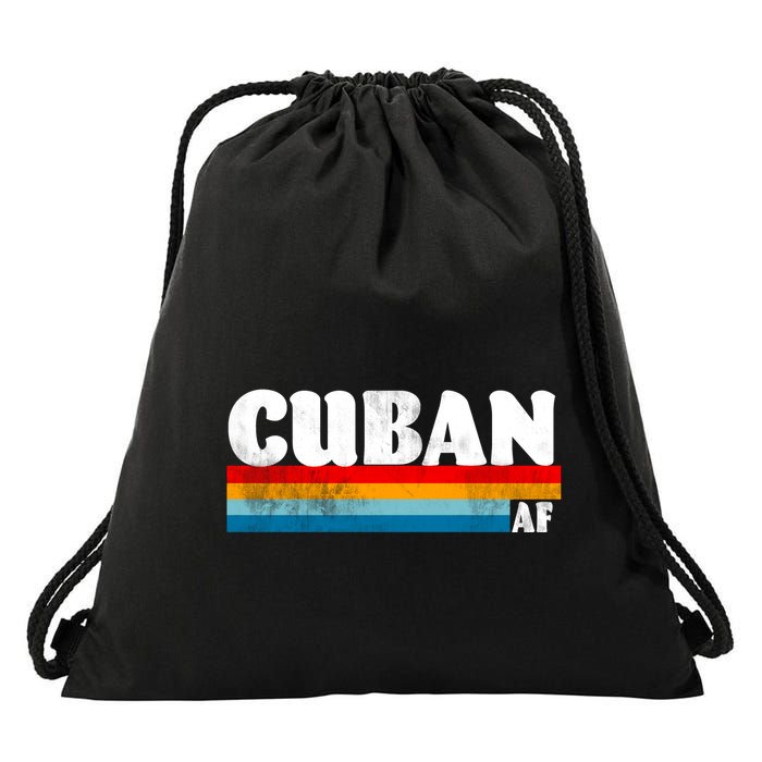 Retro Cuban AF Drawstring Bag