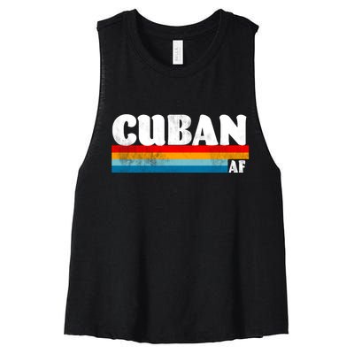 Retro Cuban AF Women's Racerback Cropped Tank