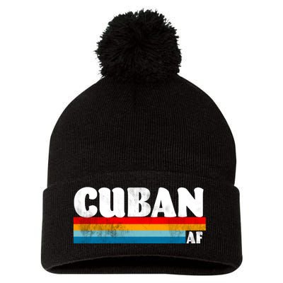 Retro Cuban AF Pom Pom 12in Knit Beanie