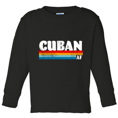 Retro Cuban AF Toddler Long Sleeve Shirt