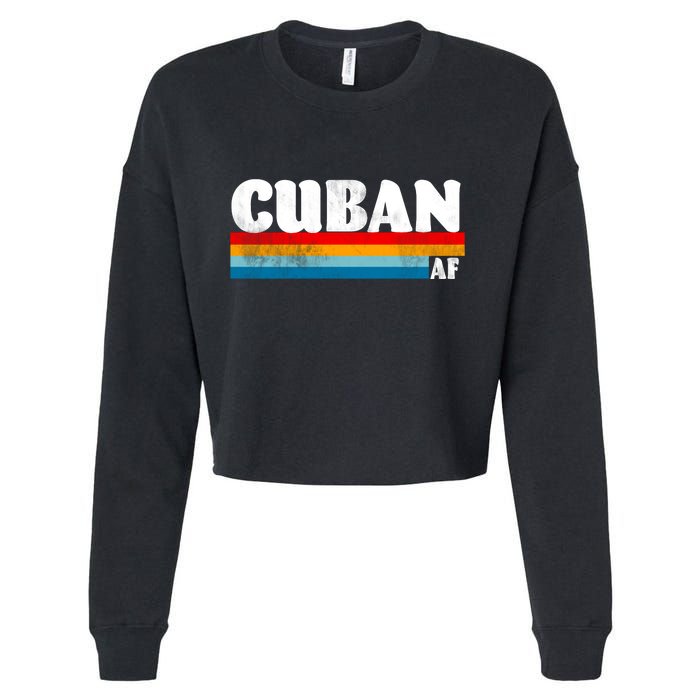 Retro Cuban AF Cropped Pullover Crew