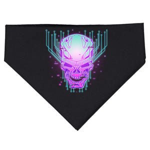 Retro Cyber Robot Skull  USA-Made Doggie Bandana