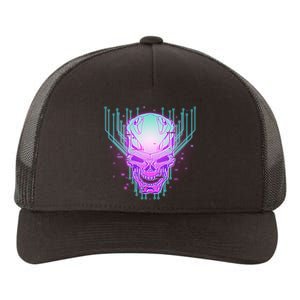 Retro Cyber Robot Skull  Yupoong Adult 5-Panel Trucker Hat