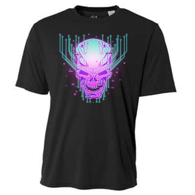 Retro Cyber Robot Skull  Cooling Performance Crew T-Shirt