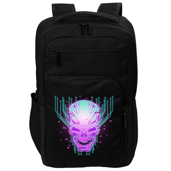 Retro Cyber Robot Skull  Impact Tech Backpack