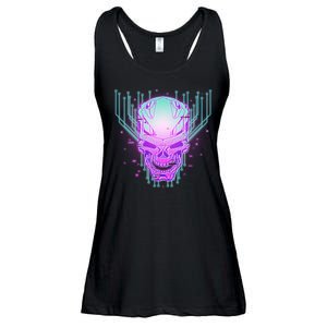 Retro Cyber Robot Skull  Ladies Essential Flowy Tank