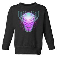 Retro Cyber Robot Skull  Toddler Sweatshirt