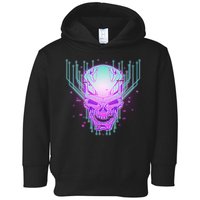 Retro Cyber Robot Skull  Toddler Hoodie