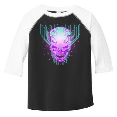 Retro Cyber Robot Skull  Toddler Fine Jersey T-Shirt