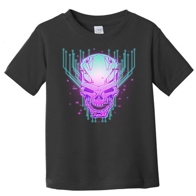 Retro Cyber Robot Skull  Toddler T-Shirt