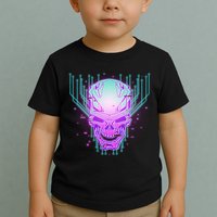 Retro Cyber Robot Skull  Toddler T-Shirt