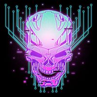 Retro Cyber Robot Skull  Toddler T-Shirt