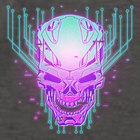 Retro Cyber Robot Skull  Vector Backpack