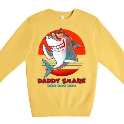 Retro Daddy Shark Doo Doo Doo Premium Crewneck Sweatshirt