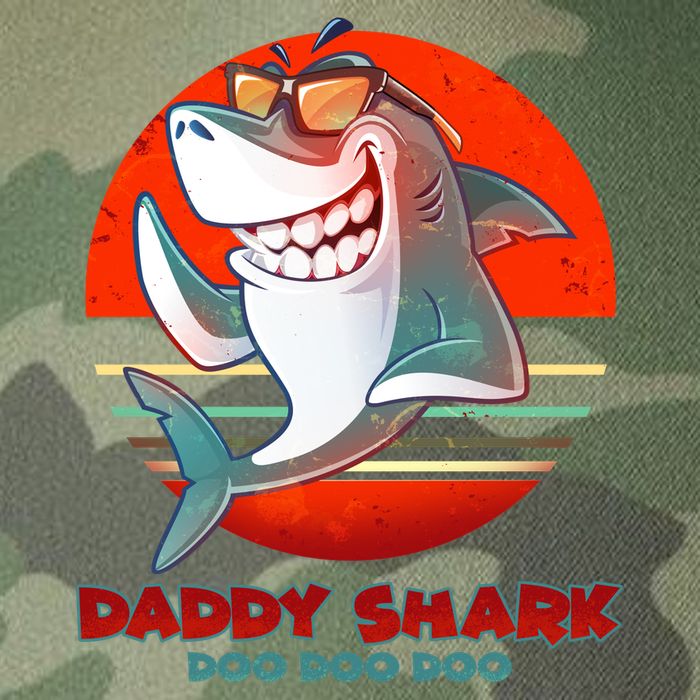 Retro Daddy Shark Doo Doo Doo Legacy Tie Dye Trucker Hat