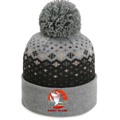 Retro Daddy Shark Doo Doo Doo The Baniff Cuffed Pom Beanie