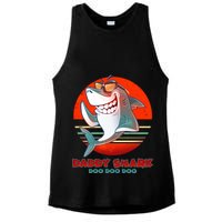 Retro Daddy Shark Doo Doo Doo Ladies PosiCharge Tri-Blend Wicking Tank