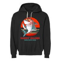 Retro Daddy Shark Doo Doo Doo Garment-Dyed Fleece Hoodie