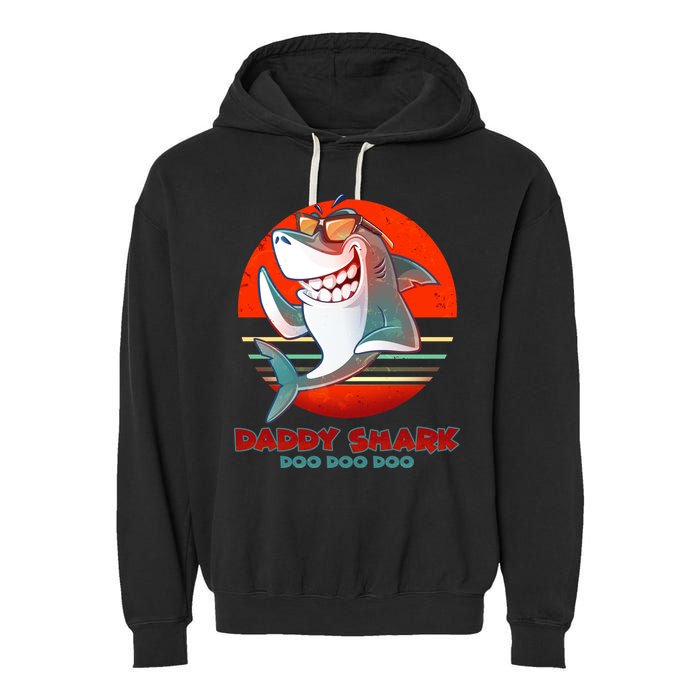 Retro Daddy Shark Doo Doo Doo Garment-Dyed Fleece Hoodie