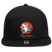 Retro Daddy Shark Doo Doo Doo 7 Panel Mesh Trucker Snapback Hat