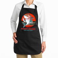 Retro Daddy Shark Doo Doo Doo Full-Length Apron With Pockets
