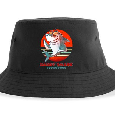 Retro Daddy Shark Doo Doo Doo Sustainable Bucket Hat