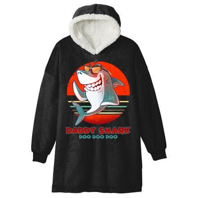 Retro Daddy Shark Doo Doo Doo Hooded Wearable Blanket