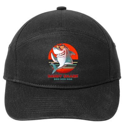 Retro Daddy Shark Doo Doo Doo 7-Panel Snapback Hat