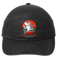 Retro Daddy Shark Doo Doo Doo 7-Panel Snapback Hat