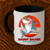 Retro Daddy Shark Doo Doo Doo Coffee Mug