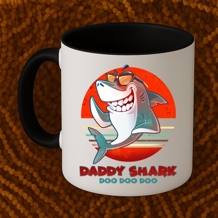 Retro Daddy Shark Doo Doo Doo Coffee Mug
