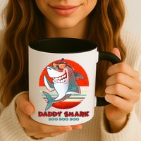 Retro Daddy Shark Doo Doo Doo Coffee Mug