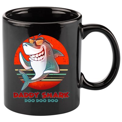 Retro Daddy Shark Doo Doo Doo 11oz C Handle Ceramic Mug