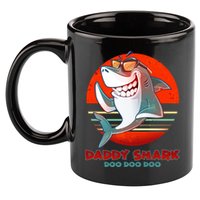 Retro Daddy Shark Doo Doo Doo 11oz C Handle Ceramic Mug