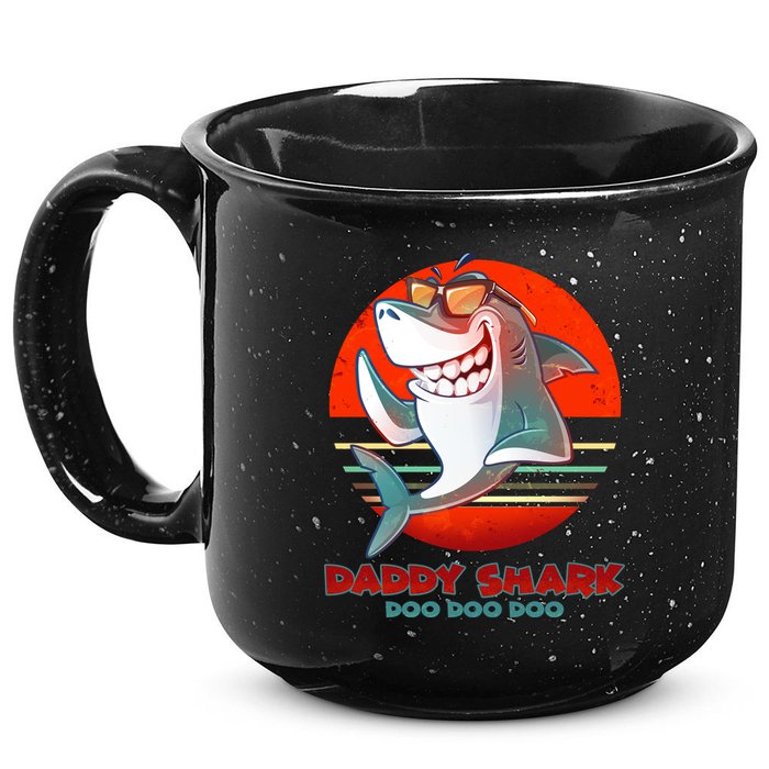 Retro Daddy Shark Doo Doo Doo 15oz Campfire Ceramic Mug