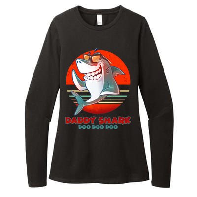 Retro Daddy Shark Doo Doo Doo Womens CVC Long Sleeve Shirt