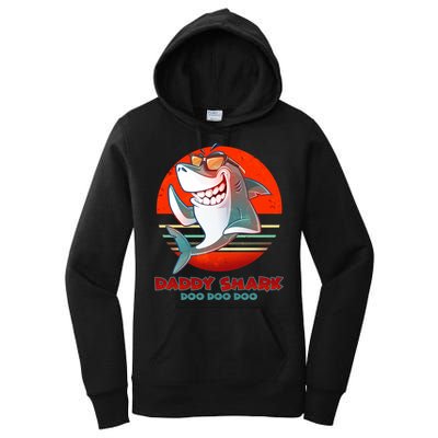 Retro Daddy Shark Doo Doo Doo Women's Pullover Hoodie