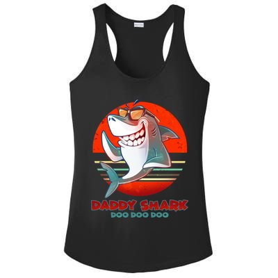 Retro Daddy Shark Doo Doo Doo Ladies PosiCharge Competitor Racerback Tank