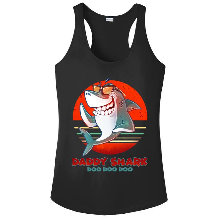 Retro Daddy Shark Doo Doo Doo Ladies PosiCharge Competitor Racerback Tank