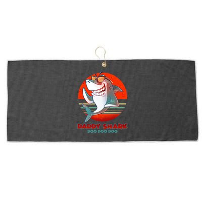 Retro Daddy Shark Doo Doo Doo Large Microfiber Waffle Golf Towel