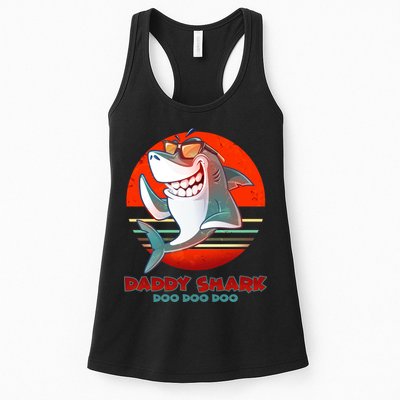 Retro Daddy Shark Doo Doo Doo Womens Tank Top