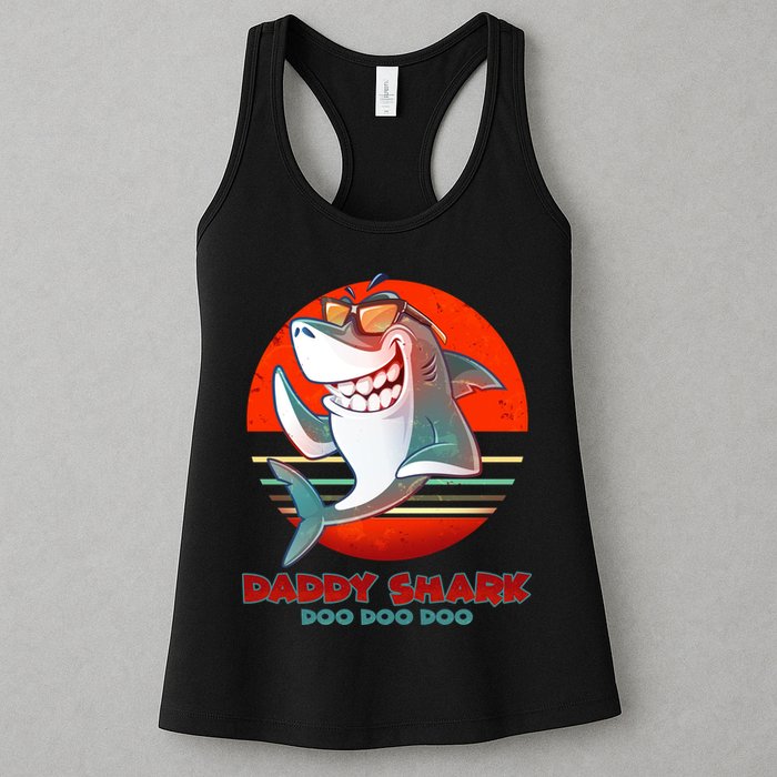 Retro Daddy Shark Doo Doo Doo Womens Tank Top