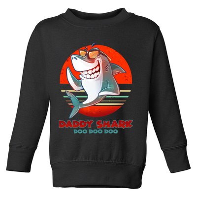 Retro Daddy Shark Doo Doo Doo Toddler Sweatshirt