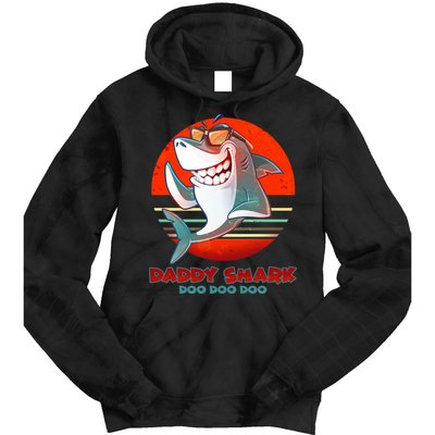 Retro Daddy Shark Doo Doo Doo Tie Dye Hoodie