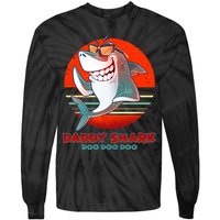 Retro Daddy Shark Doo Doo Doo Tie-Dye Long Sleeve Shirt