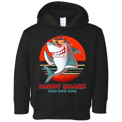 Retro Daddy Shark Doo Doo Doo Toddler Hoodie